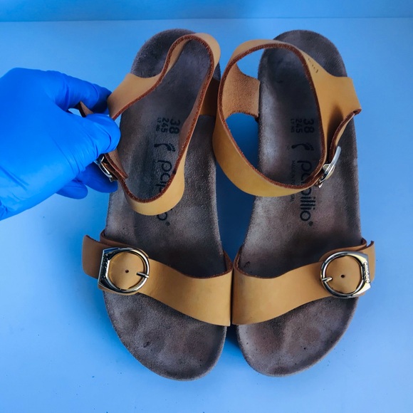 Birkenstock papillo Women's Soley Nubuck
Leather Apricot Wedge Sandal ... - Picture 8 of 12